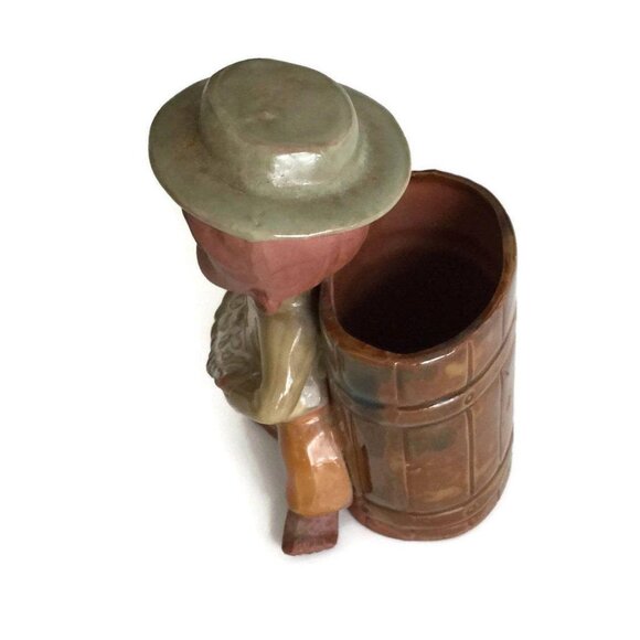 Terracotta Clay Succulent Planter Boy Holding Basket - Picture 14 of 14